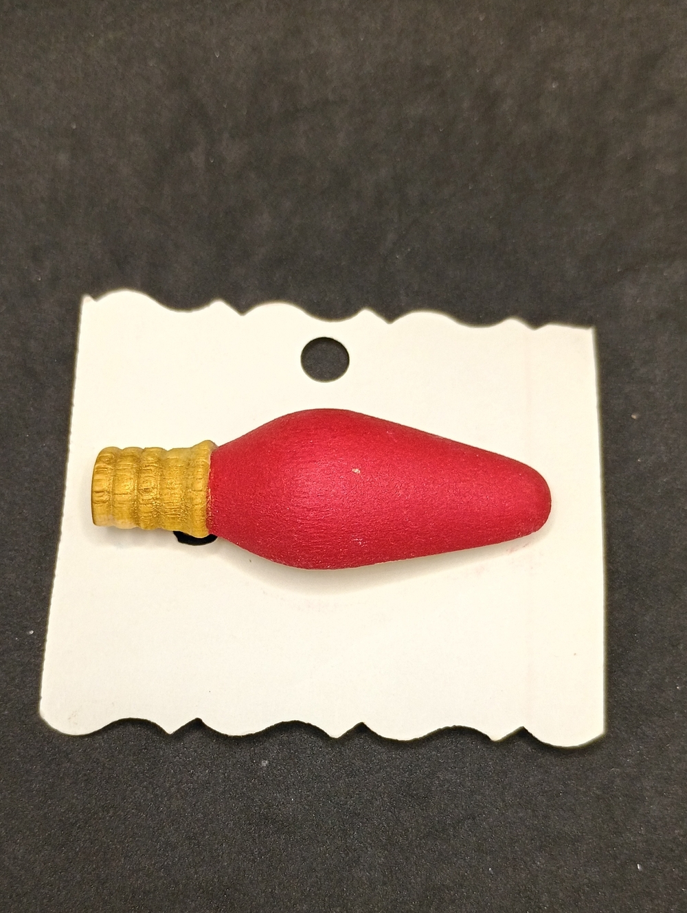 Gold-Tone and Red Bulb Brooch